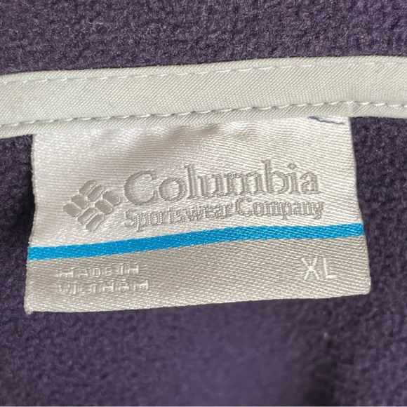 Columbia Sportswear Fleece Pullover Snaps Mountain Side Purple Blue Women Sz XL - Picture 3 of 10